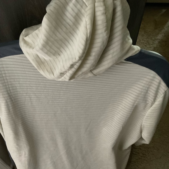 Mens used size XL ASICS white grey pullover hoodie long sleeve running Pre own - Picture 6 of 7